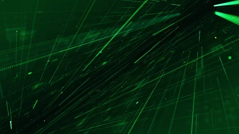Green digital line and grid data matrix simulation perspective technology Stock Footage 243896233