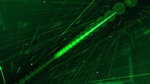 Green digital line and grid data matrix simulation perspective technology Stock Footage 243896315