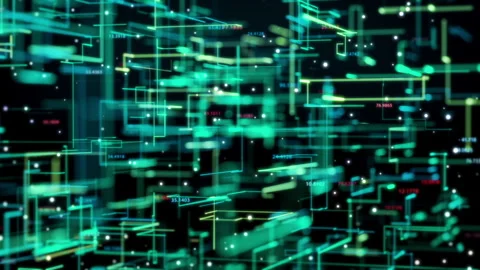 Green Digital Lines Stock Footage 250096611