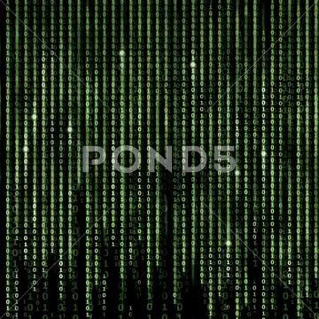 Green Digital Matrix Abstract background, program binary code Stock Illustration