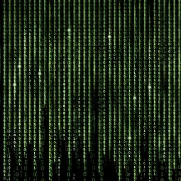 Green Digital Matrix Abstract background, program binary code Illustrazione stock