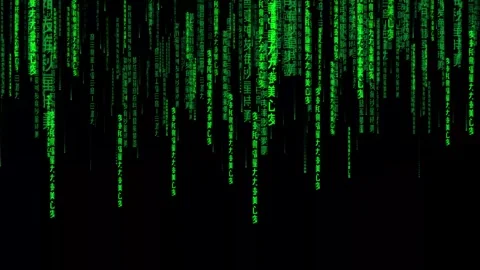 Green Digital Matrix Code Streaming Futuristic Cyber Abstract Technology Ba.. Stock Footage 304422655