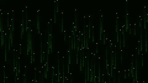 Green digital matrix code wallpaper background Stock Illustration