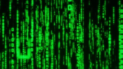 Green digital matrix dynamic background, one and zero bits Stock Footage 278519675