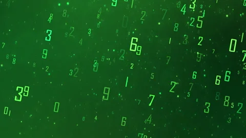 Green Digital Matrix Floating Numbers in Abstract Motion Background Stock-Footage 297381304