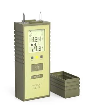 Green digital moisture meter Ilustración de archivo