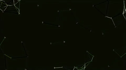 Green Digital Network Nodes With Polygon Connections on Dark Background 스톡 동영상 343464724