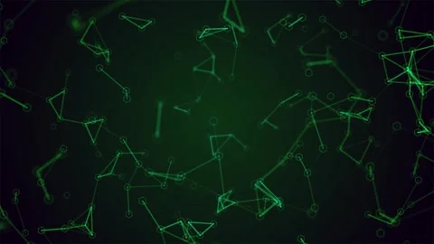 Green digital network plexus background, with connecting dots, and lines Video stock 347305262