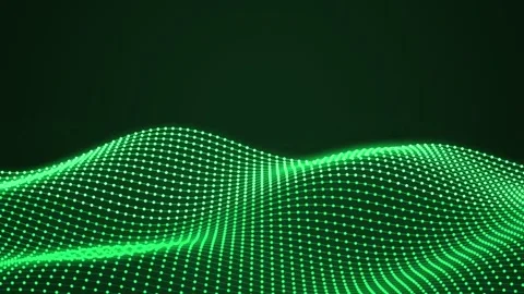 Green digital particle wave animation futuristic technology background Stock Footage 346643240