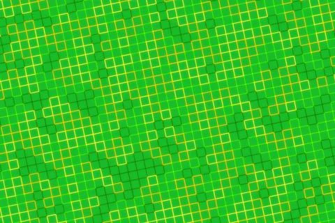 Green digital pattern with glowing lines and squares Stock Photos