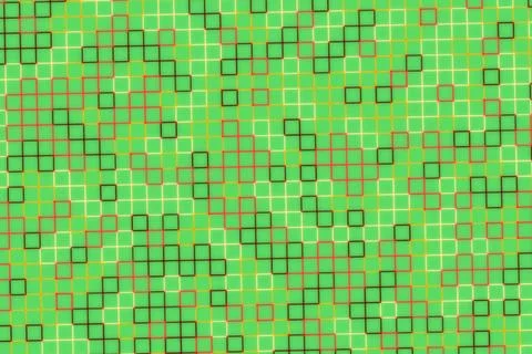Green digital pattern with red lines and squares Stock Photos