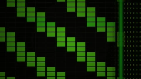 Green digital pixel grid background animation. Stock Footage 335112544
