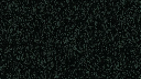 Green digital pixel grid data stream on a black background Stock Footage 335859794