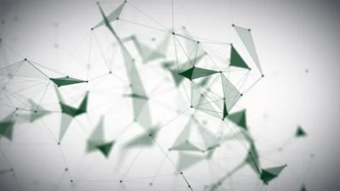 Green Digital Plexus Glow Dots Backgrounds Stock Illustration