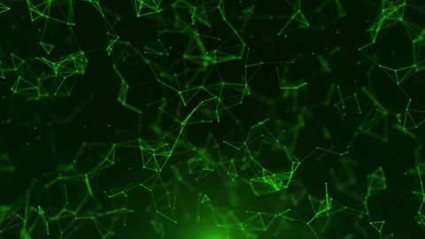 Green digital plexus network background: abstract technology connection motio Stock Footage 347305300