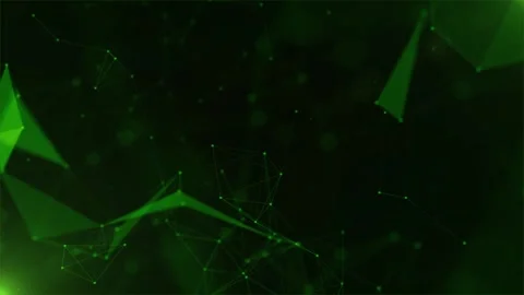 Green digital plexus network background, with floating particles, and geome.. 스톡 동영상 347305301
