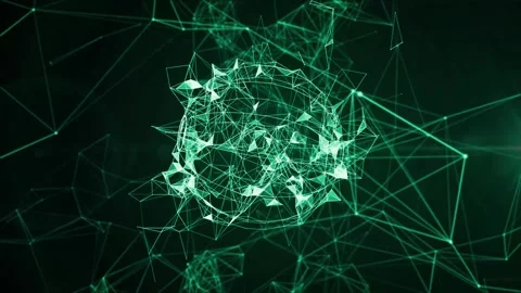 Green digital plexus sphere abstract network connection background Video stock 347305334