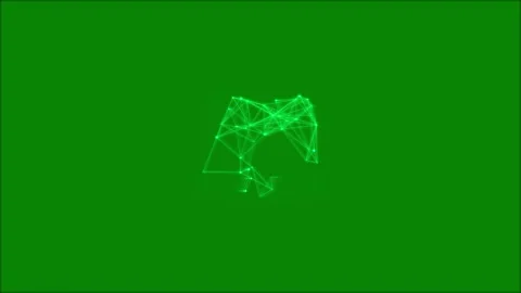 Green digital plexus structure animation floating on plain vibrant backgrou.. Stock Footage 342583154