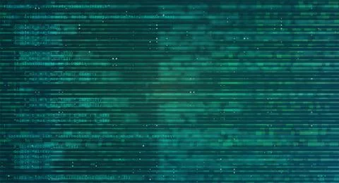 Green Digital Programming Code Background with Glowing C Language Source Co.. Stock-Illustration