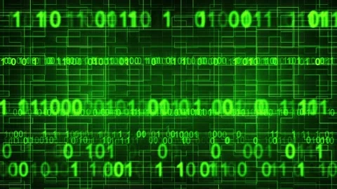 Green Digital Screensaver With Binary Numbers And Tech Pattern On Background Stock Footage 139464754