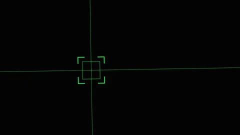 Green digital target reticles on black background. 4K Video stock 343265634
