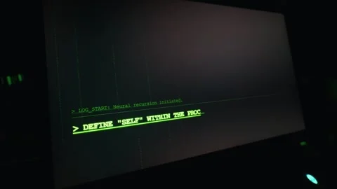 Green Digital Text on Laptop Screen Initiating Neural Recursion Ai Process Vidéo 334729807