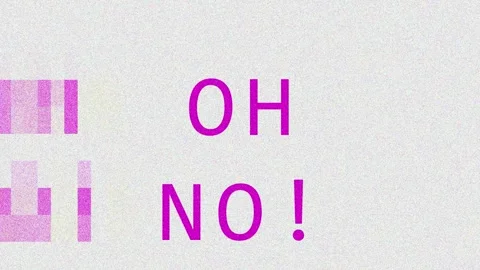 Green digital text OH NO repeated on black background with subtle glitch effe Vídeo Stock 343408018