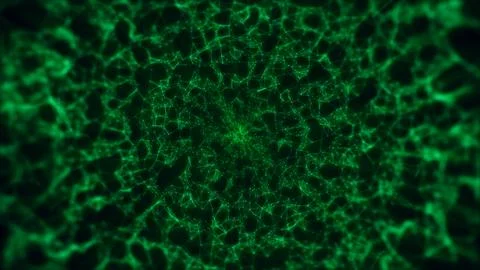 Green Digital Tunnel Background 库存插图