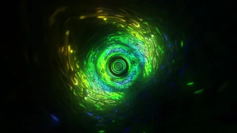 Green Digital Tunnel VJ Loop Stock Footage 330009488