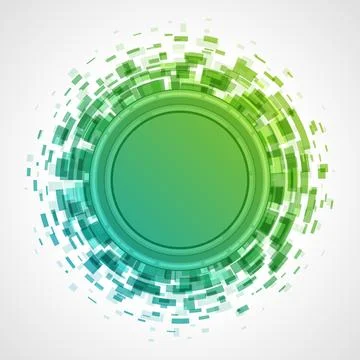 Green Digital Vortex on Abstract Background Stock Illustration
