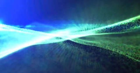 Green digital wave pattern, abstract and futuristic with a smooth, flowing .. Stock Photos