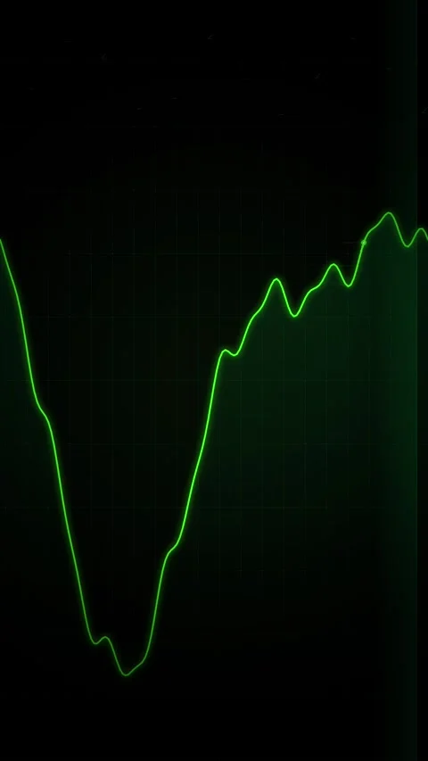 Green digital waveform on a dark background, abstract data visualization, s.. Stock Footage 347071461