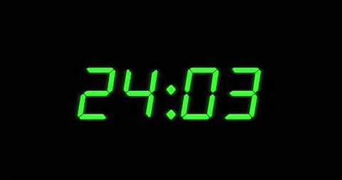 Green digits 30 seconds digital alarm clock countdown timer. Stock Footage 209175432