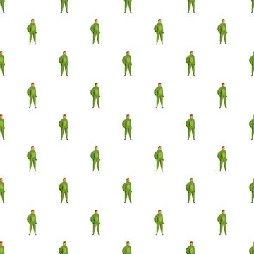 Green dinosaur costume character pattern on white background Illustrazione stock