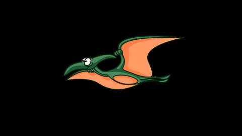 Green dinosaur pterodactyl flaing Video stock 124898588