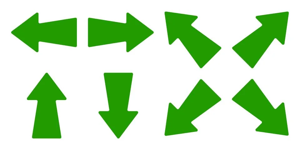 Green direction arrows icon vector Stock Illustration