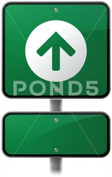 Green Direction Street Sign Stock Illustration