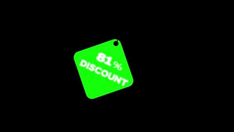 Green discount tag eighty one percent off Stock Footage 328387829