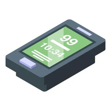 Green display bike computer icon isometric vector. Device equipment Illustrazione stock