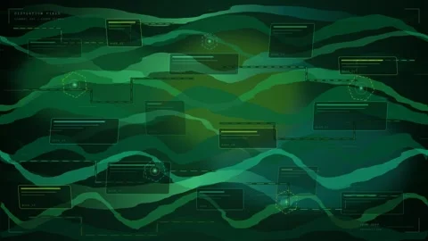 Green Distorted Tech Loop - Corporate Innovation Abstract Backdrop Stock Footage 344032553