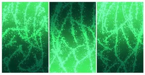 Green Distressed Vertical Panel Triptych Background Stock Illustration