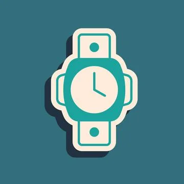Green Diving watch icon isolated on green background. Diving underwater Illustrazione stock