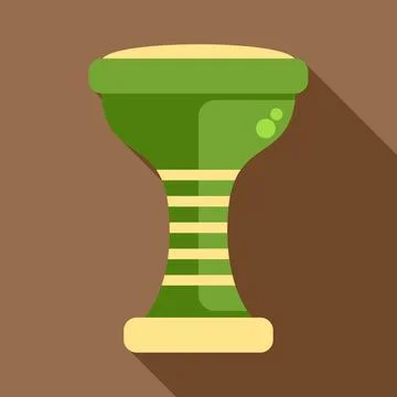 Green djembe drum vector flat design icon Illustrazione stock