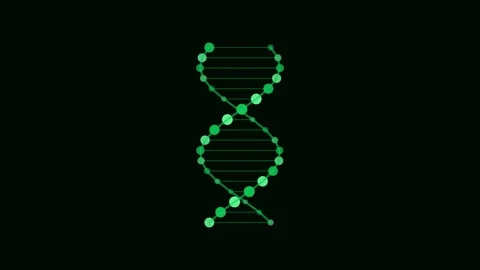 Green DNA Double Helix Rotate Medical Animation Loop Видео 342610797
