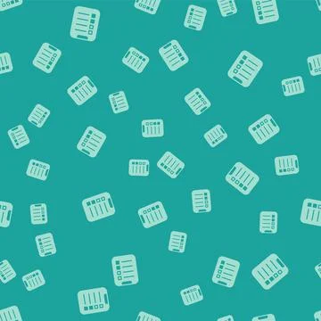 Green To do list or planning icon isolated seamless pattern on green background Stock Illustration