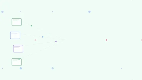 Green Document Flow Digital Transform Process Flat Design Loop 動画素材 342606553