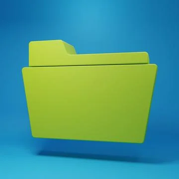 Green Document folder icon isolated on blue background. Accounting binder s.. 库存插图
