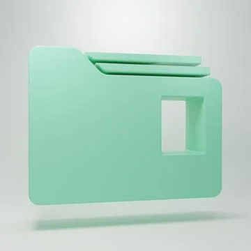 Green Document folder icon isolated on grey background. Accounting binder s.. Stock-Illustration