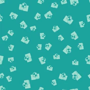 Green Document folder protection concept icon isolated seamless pattern on green Illustrazione stock