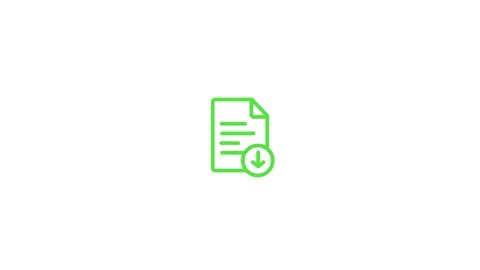 Green Document Icon With Download Arrow On White Background Keywords: docum.. Stock Footage 321855351